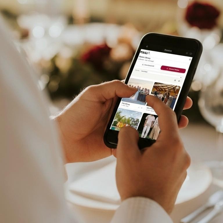 Guest uploading photos on mobile device